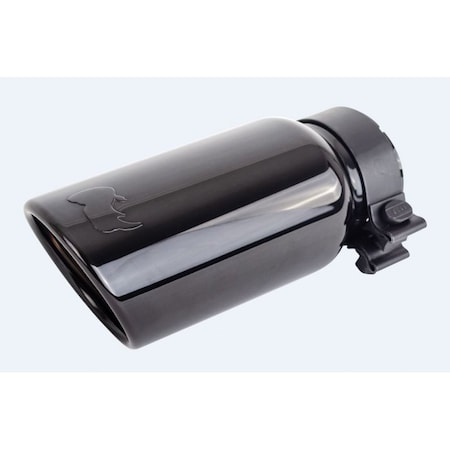 Go Rhino 3" Inside Diameter, 4" Outside Diameter, Black Chrome Stainless Steel, Round, Angle Cut GRT3410BC